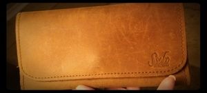 Sseko leather camel brown wallet